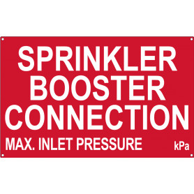 Sprinkler Booster Connection Max Inlet Pressure