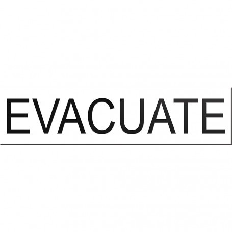 Evacuate Sign for VADs or VWDs - White