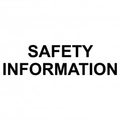 Printed Sticker - Safety Information