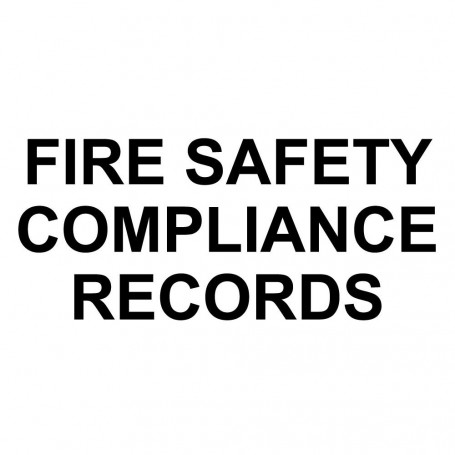 Printed Sticker - Fire Safety Compliance Records