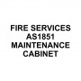 Printed Sticker - Fire Services AS1851 Maintenance Cabinet