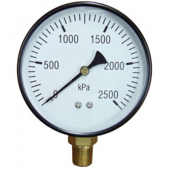 100mm Face Pressure Gauge 0-2500kPa 10mm BSP Bottom Entry Dry