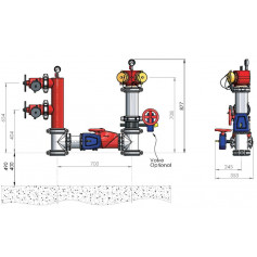 100Nb QRT Hydrant Suction Booster Assembly (H Pattern) 1000mm CC