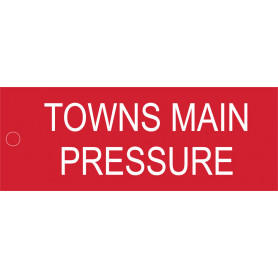Towns Main Pressure - Traffolyte Label 80mm x 30mm