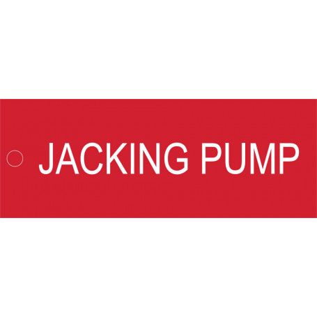 Jacking Pump - Traffolyte Label 80mm x 30mm
