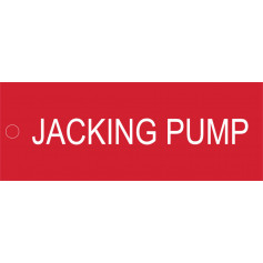 Jacking Pump - Traffolyte Label 80mm x 30mm