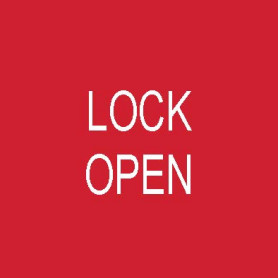 Lock Open - Traffolyte Label 50mm x 50mm