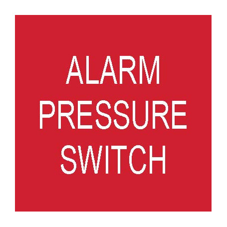 Alarm Pressure Switch Traffolyte Label 50mm x 50mm