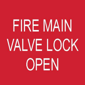 Fire Main Valve Lock Open - Traffolyte Label 50mm x 50mm