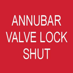 Annubar Valve Lock Shut - Traffolyte Label 50mm x 50mm