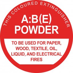 ABE Dry Chem Identification - Plastic - Self-Adhesive Sign - 190 x 190mm