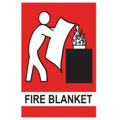 Fire Blanket Location - Small Self Adhesive Sign - 150 x 225mm