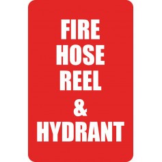 Fire Hose Reel & Hydrant - Small Self Adhesive Sign - 150 x 225mm - (Words)