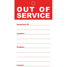 Out Of Service Tag - Paper