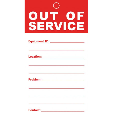 Out Of Service Tag - Paper