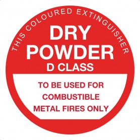 Fire Extinguisher D Class Sign