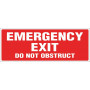 Emergency Exit Do Not Obstruct - Red Sign - 320 x 120mm