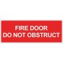 Fire Door Do Not Obstruct - Vinyl Sticker - Red - 300 x 125mm