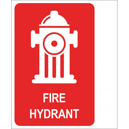 Fire Hydrant - Right Angle Sign Picto & Words - 150 x 225mm