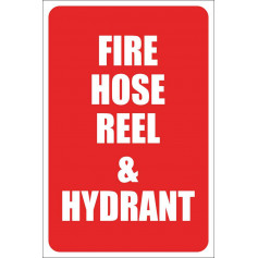 Fire Hose Reel & Hydrant - Small Sign - 150 x 225mm - (Words)