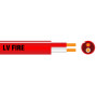 2Hr Fire Rated - Flat Plain Red 2 Core - White Trace - 0.75mm Cable - 100m Roll