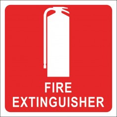 Extinguisher Location PVC Plastic Self Adhesive Sign - 100mm x 100mm