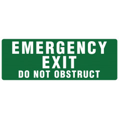 Emergency Exit - Do Not Obstruct