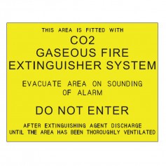 C02 Gaseous Fire Extinguisher System Do Not Enter Sign