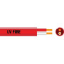 2Hr Fire Rated - Flat Plain Red 2 Core - White Trace - 0.75mm Cable - 500m Roll