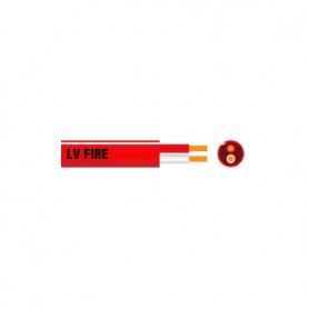 2Hr Fire Rated - Flat Plain Red 2 Core - White Trace - 1.5mm Cable - 250m Roll
