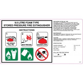 Portable Extinguisher Label - Foam 9.0L