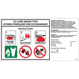 Portable Extinguisher Label - Air/Water 9.0L