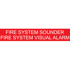 Fire system sounder - Fire system visual alarm - 600mm x 100mm 30mm text