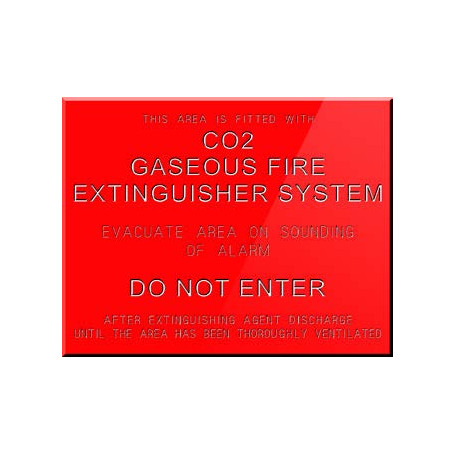 C02 Gaseous Fire Extinguisher System Do Not Enter Sign