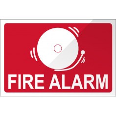 Fire Alarm with Bell - Red Sign
