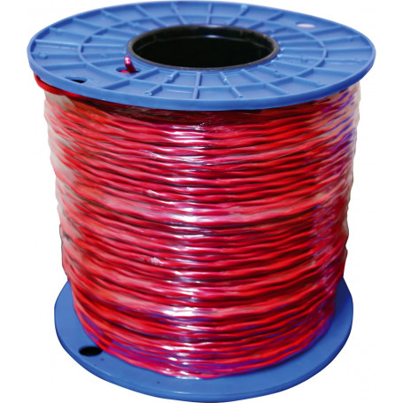 TWISTED Red Twin Fire Cable - 1.0mm - 500m Roll