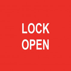 Lock Open - Traffolyte Label 50mm x 50mm