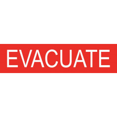 Evacuate Sign for VADs or VWDs - Red