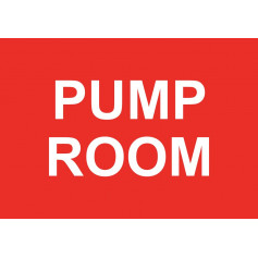 Pump Room - Traffolyte Label 300mm x 210mm