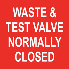 Waste & Test Valve Normally Closed