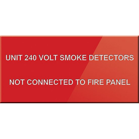Unit 240 Volt Smoke Detectors NOT Connected to Fire Panel