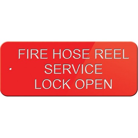 Fire Hose Reel Service Lock Open - Engraved Sign