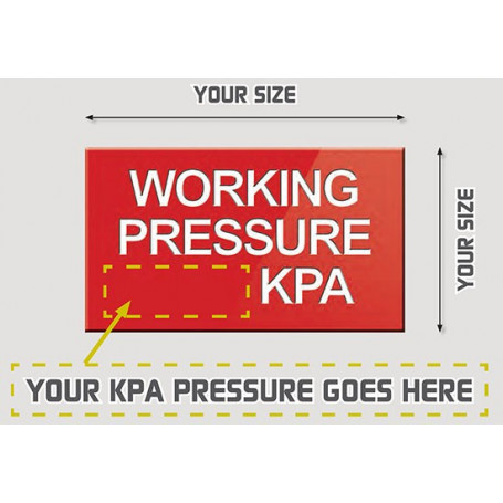 Custom Working Pressure Sign
