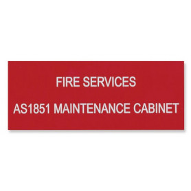 Traffolyte Sign - Fire Services AS1851 Maintenance Cabinet RED