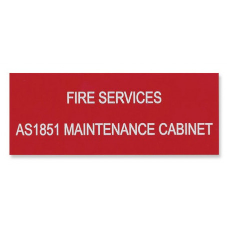 Traffolyte Sign - Fire Services AS1851 Maintenance Cabinet RED
