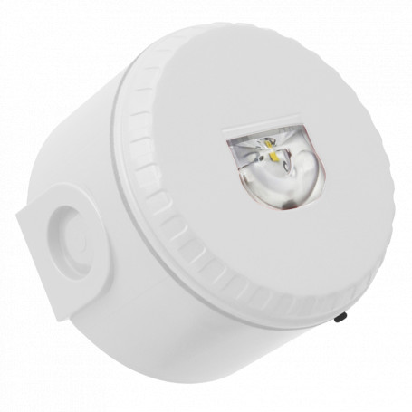 Wall Mount Visual Warning Device with Deep Base - White Body with Red Lens