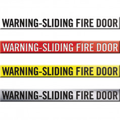 750 x 80mm Warning - Sliding Fire Door Signs - Multiple