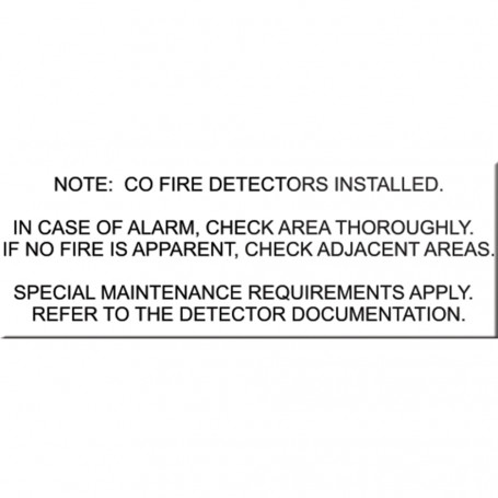 Co Fire Detectors Installed Engraved Signs