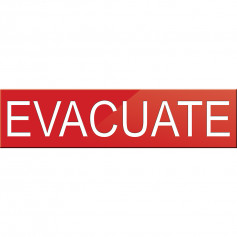 Evacuate Sign for VADs or VWDs - Red