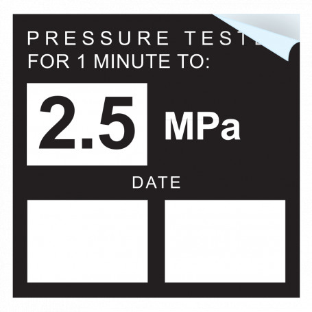 Pressure Test - 2.5 MPA Sticker